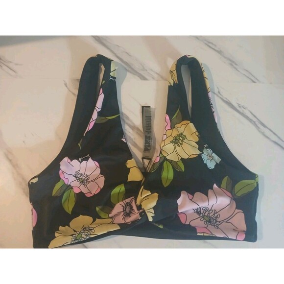 Victoria's Secret Other - Victoria's Secret Pink Swim Wrap Top Size Medium  Black/Pink Floral